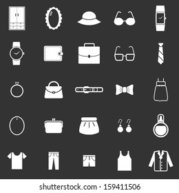 Dressing icons on black background, stock vector