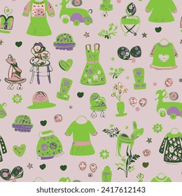 Dressing items designed with seamless patterns for printing