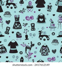 Dressing items designed with seamless patterns for printing