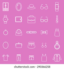 Dressing line icons on pink background, stock vector