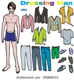 Dressing man illustration character 