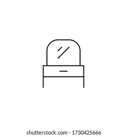 Contorno de iconos de espejado, icono interior, trazo modificable del vector.