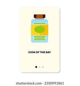 Dressing and pea sauce flat icon. Flavor, addition isolated vector sign. Culinary and cooking concept. Vector illustration symbol elements for web design and apps
