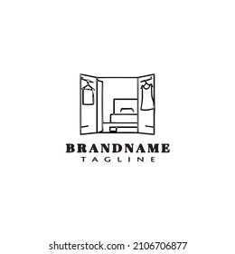 dressing room cartoon logo template icon design black modern isolated vector illustration