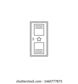 Dressing room door vector icon isolated on white background