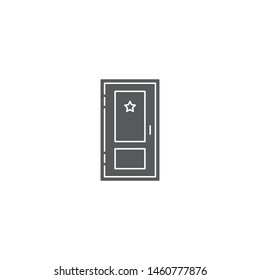 Dressing room door vector icon isolated on white background