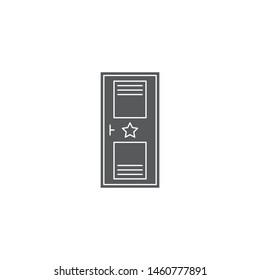 Dressing room door vector icon isolated on white background