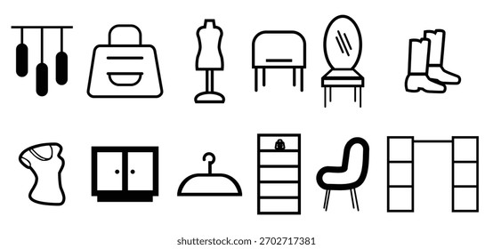 Ilustración vectorial de equipos de vestidor