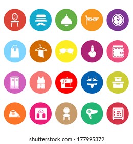 Dressing room flat icons on white background, stock vector