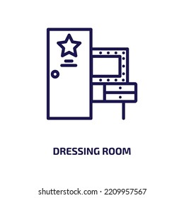 dressing room icon from cinema collection. Thin linear dressing room, dressing, interior outline icon isolated on white background. Line vector dressing room sign, symbol for web and mobile