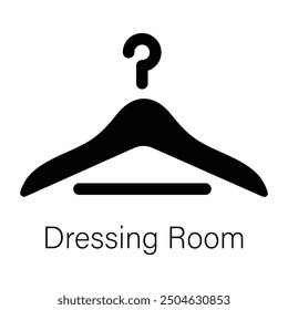 A dressing room icon in glyph style