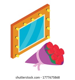 Dressing room icon. Isometric illustration of dressing room vector icon for web