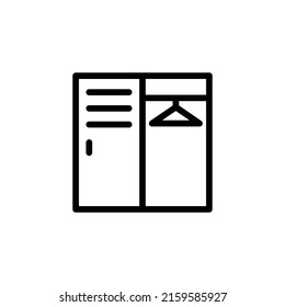 Dressing Room Icon. Line Art Style Design Isolated On White Background