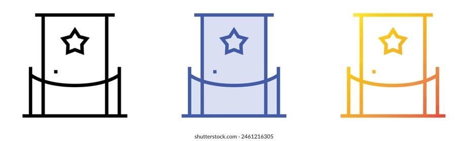 icono de vestidor. Diseño de estilo de relleno lineal, azul y degradado aislado sobre fondo blanco