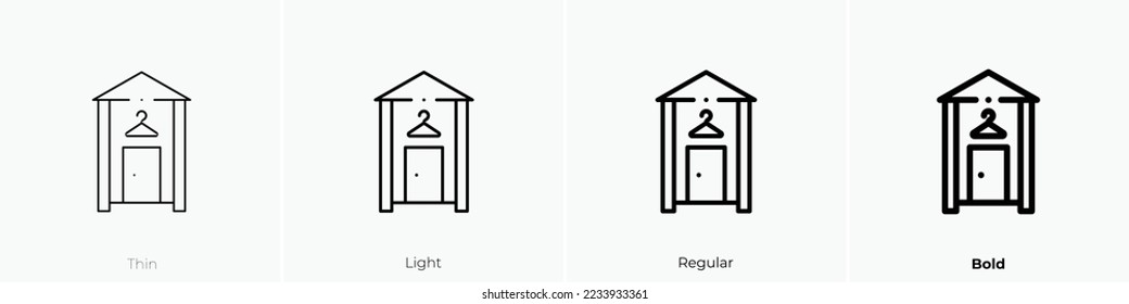 dressing room icon. Thin, Light Regular And Bold style design isolated on white background