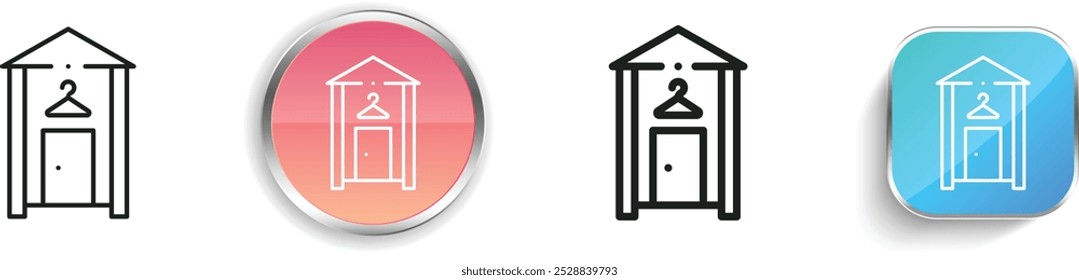 dressing room icon. Thin Linear, Regular and Button Style Design Isolated On White Background