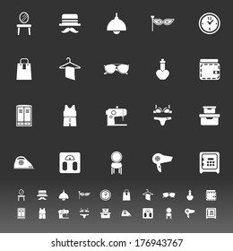 Dressing room icons on gray background, stock vector