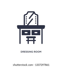 dressing room isolated icon. Simple element illustration from cinema concept. dressing room editable logo symbol design on white background. Can be use for web and mobile.