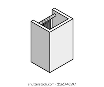 Dressing room isometric design icon. Vector web illustration. 3d colorful concept
