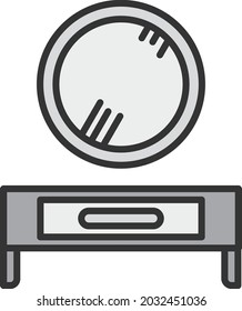 Diseño de iconos de vectores de color gris relleno de la línea de la sala de vestir