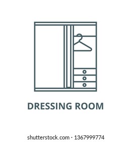 Dressing room line icon, vector. Dressing room outline sign, concept symbol, flat illustration