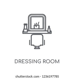 Dressing room linear icon. Modern outline Dressing room logo concept on white background from Cinema collection. Suitable for use on web apps, mobile apps and print media.
