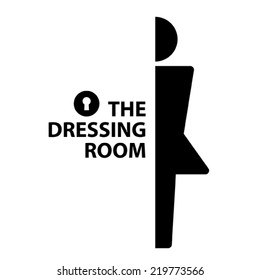 the Dressing Room sign, vector 