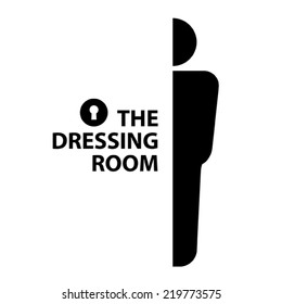 the Dressing Room sign, vector 