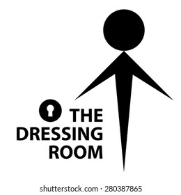 the Dressing Room sign, vector 
