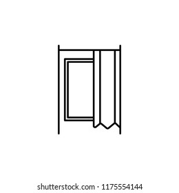 dressing room in store outline icon. Element of shopping icon for mobile concept and web apps. Thin line dressing room in store icon can be used for web and mobile