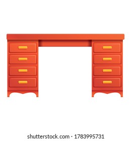 Icono de la mesa de la sala de vestir. Dibujo del icono vectorial de la mesa del tocador para el diseño web aislado en fondo blanco