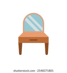 Dressing table bedroom icon vector basic design simple and modern concept graphic