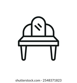 Dressing table bedroom icon vector basic design simple and modern concept graphic