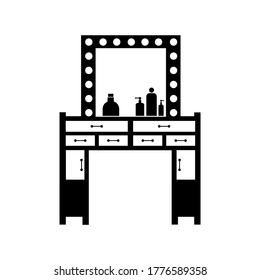 dressing table black silhouette. modern hi-tech. vector