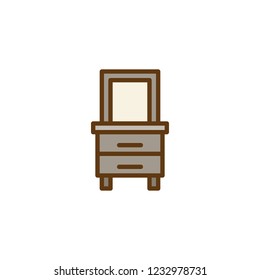 Dressing table Closet filled outline icon, line vector sign, linear colorful pictogram isolated on white. Clothing cupboard symbol, logo illustration. Pixel perfect vector graphics