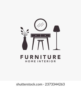 Dressing table furniture interior logo design
