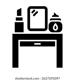 Dressing table Glyph Icon Design For Personal And Commercial Use
