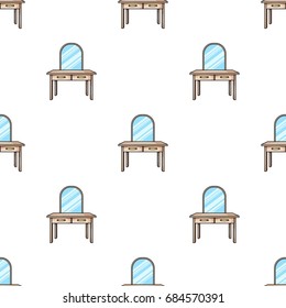 Dressing table icon in cartoon style isolated on white background. Furniture and home interior symbol stock vector illustration.