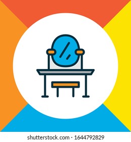 Dressing table icon colored line symbol. Premium quality isolated makeup desk element in trendy style.