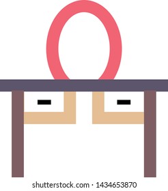 Dressing table icon. Flat illustration colored vector Home Furniture icons for web