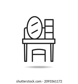 dressing table icon. high quality icons suitable for furniture business, internet, web design graphic assets, apps, drawing and coloring books, print media, etc. EPS 10 vector line icon