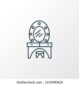 Dressing table icon line symbol. Premium quality isolated makeup desk element in trendy style.