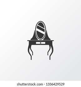Dressing table icon symbol. Premium quality isolated makeup desk element in trendy style.