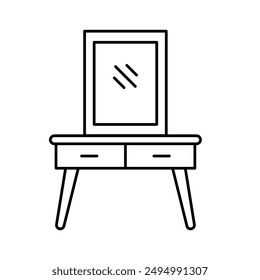 Dressing table icon in thin line style Vector illustration graphic design 