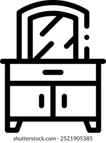 dressing table icon. Thin Linear Style Design Isolated On White Background