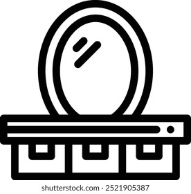 dressing table icon. Thin Linear Style Design Isolated On White Background