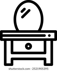 dressing table icon. Thin Linear Style Design Isolated On White Background