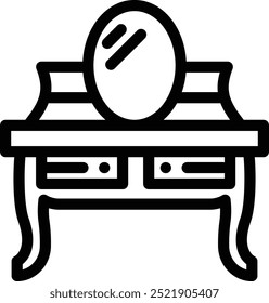 dressing table icon. Thin Linear Style Design Isolated On White Background