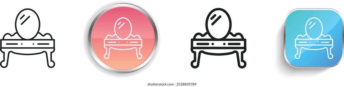 dressing table icon. Thin Linear, Regular and Button Style Design Isolated On White Background