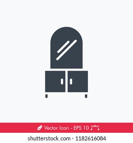 Dressing Table Icon / Vector